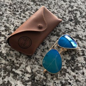 Ray Ban Aviators, Blue Lense